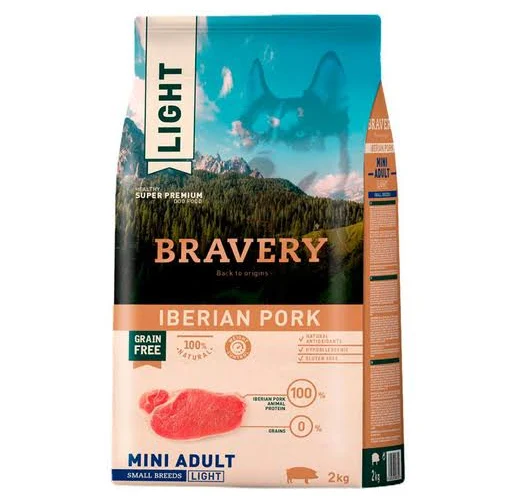 BRAVERY PERRO MINI ADULTO CERDO LIGHT 2 KILOS